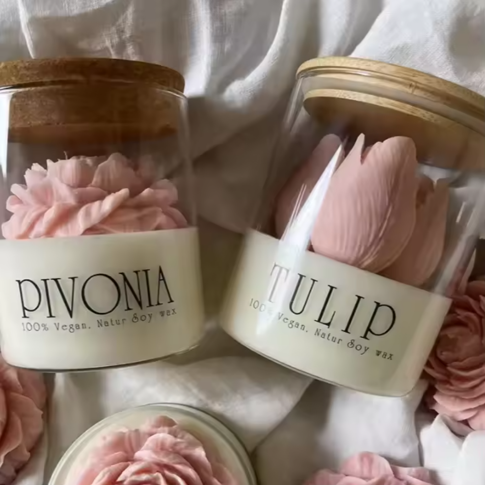 Handmade 3D Tulip Rose Soy Wax
