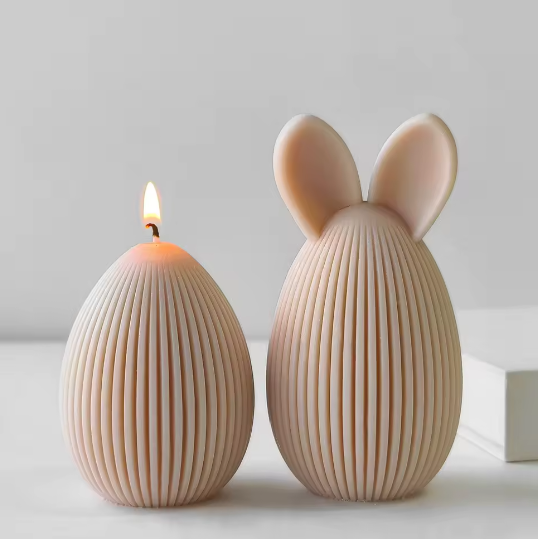 Easter Egg Mold Rabbit | Scented Candle Plaster Ornament | Handmade Soy Wax