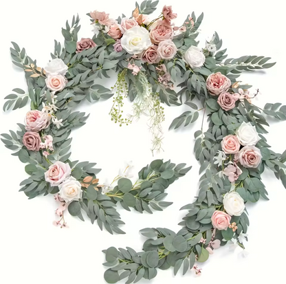 Pink Artificial Rose Vine Garland