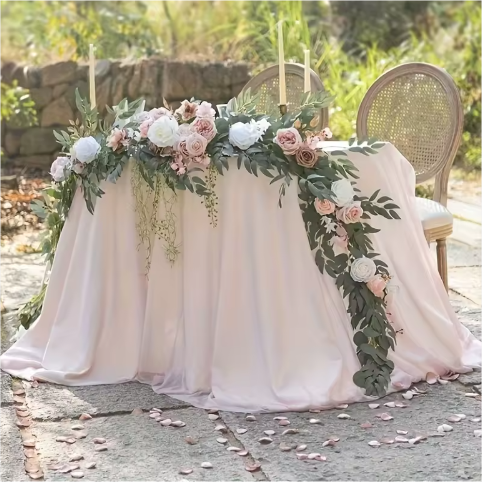 Pink Artificial Rose Vine Garland